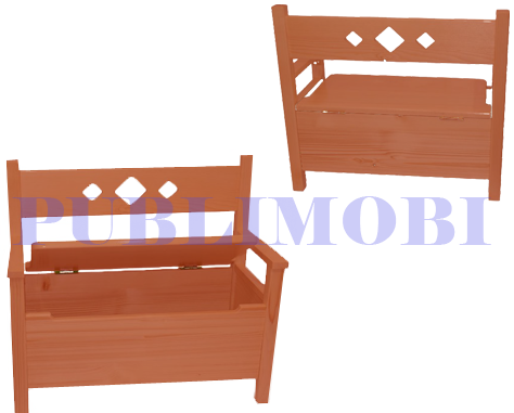 Baúl para niños.
Elaborado en madera.
Asiento abatible. con bisagras.
Color natural o a selección por parte del Cliente.
Tiempo de fabricación: 6-8 días hábiles.