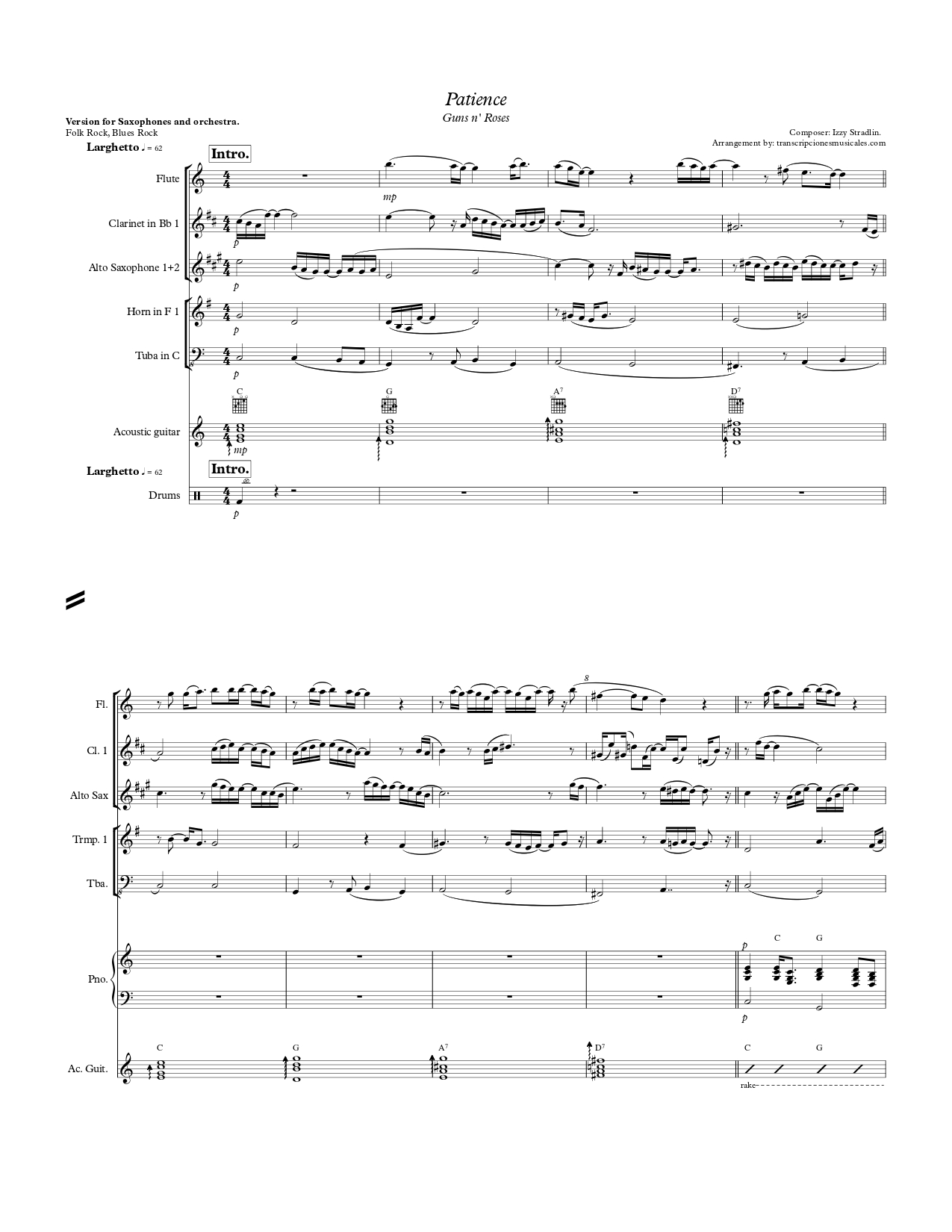 Patience - sheet music page 1