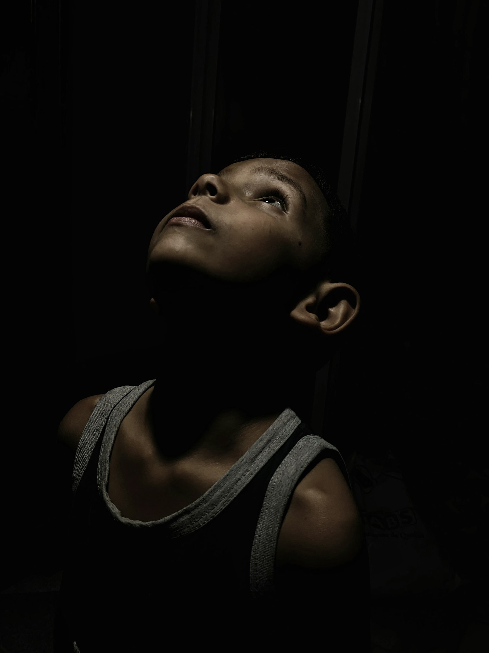 a man looking down