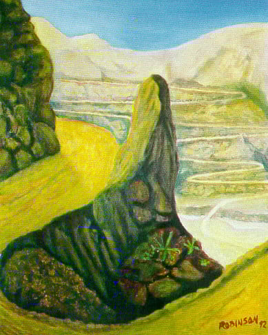 Op-030 ROAD TO BATOPILAS 30 in x 24 in Oil on Linen 1992