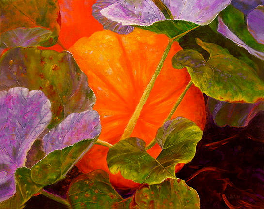 Pumpkin Patch - 16x20 inches -Original Oil on Canvas