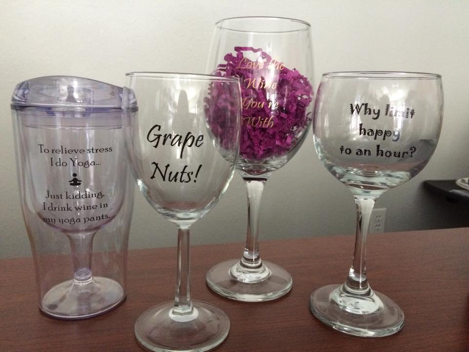 Preprinted Wine Glasses