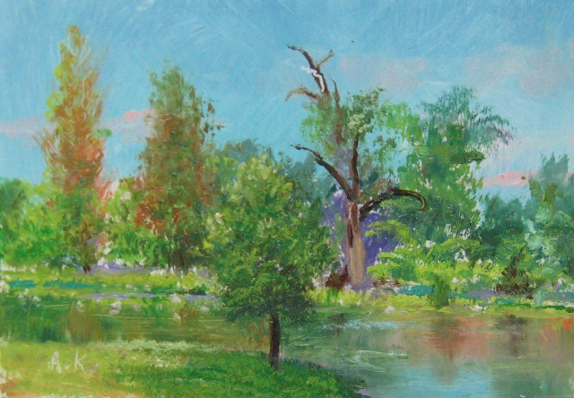 Kushnir, Arboretum Trees, 4" x 6" Oil