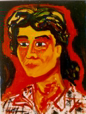 Op-041 SELF PORTRAIT 18 in x 14 in Oil on Canvas 1984 artist&apos;s collection
