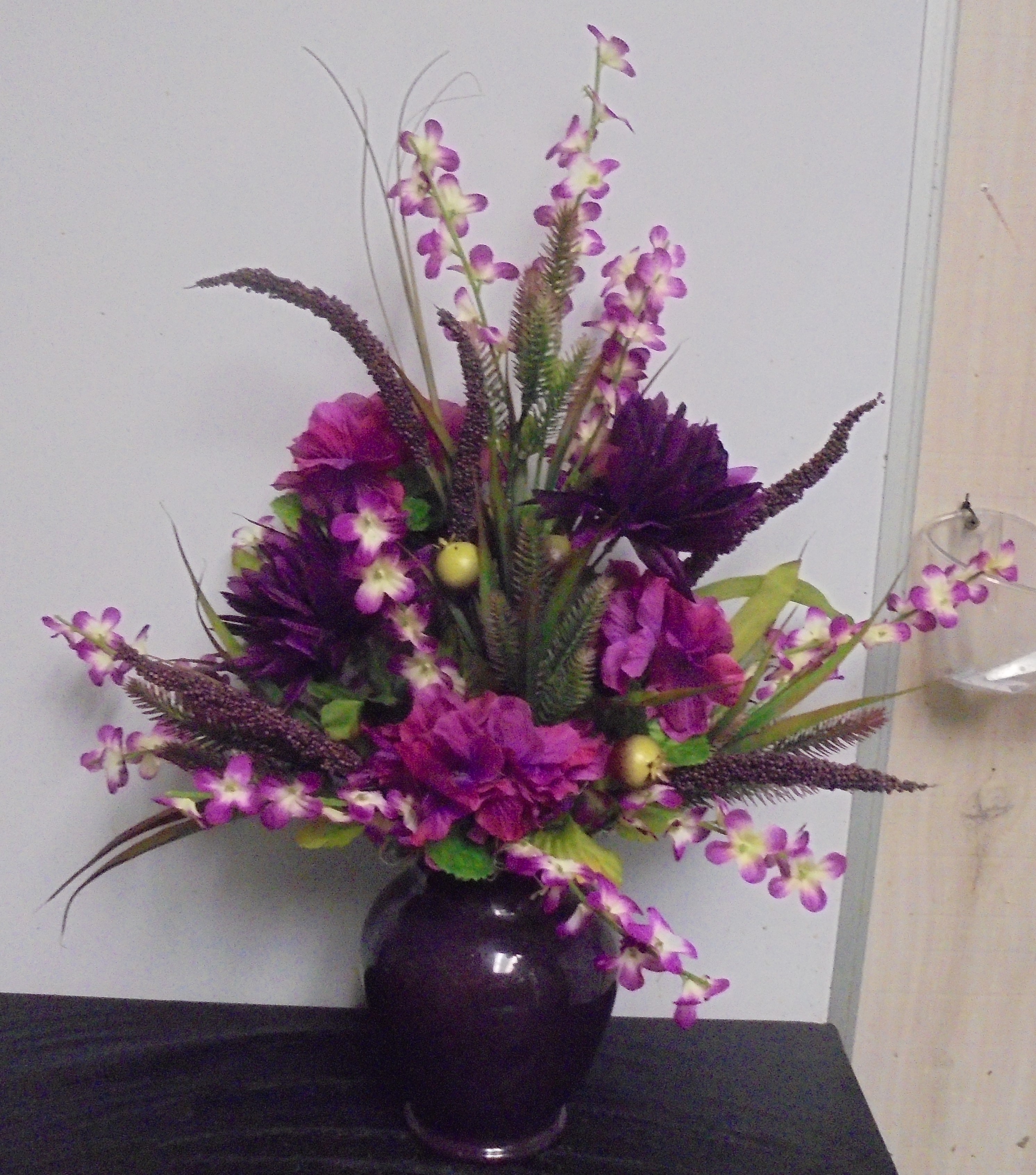 (35) "Silk" Arrangement
(Purple & Fuchsia)
$45.00