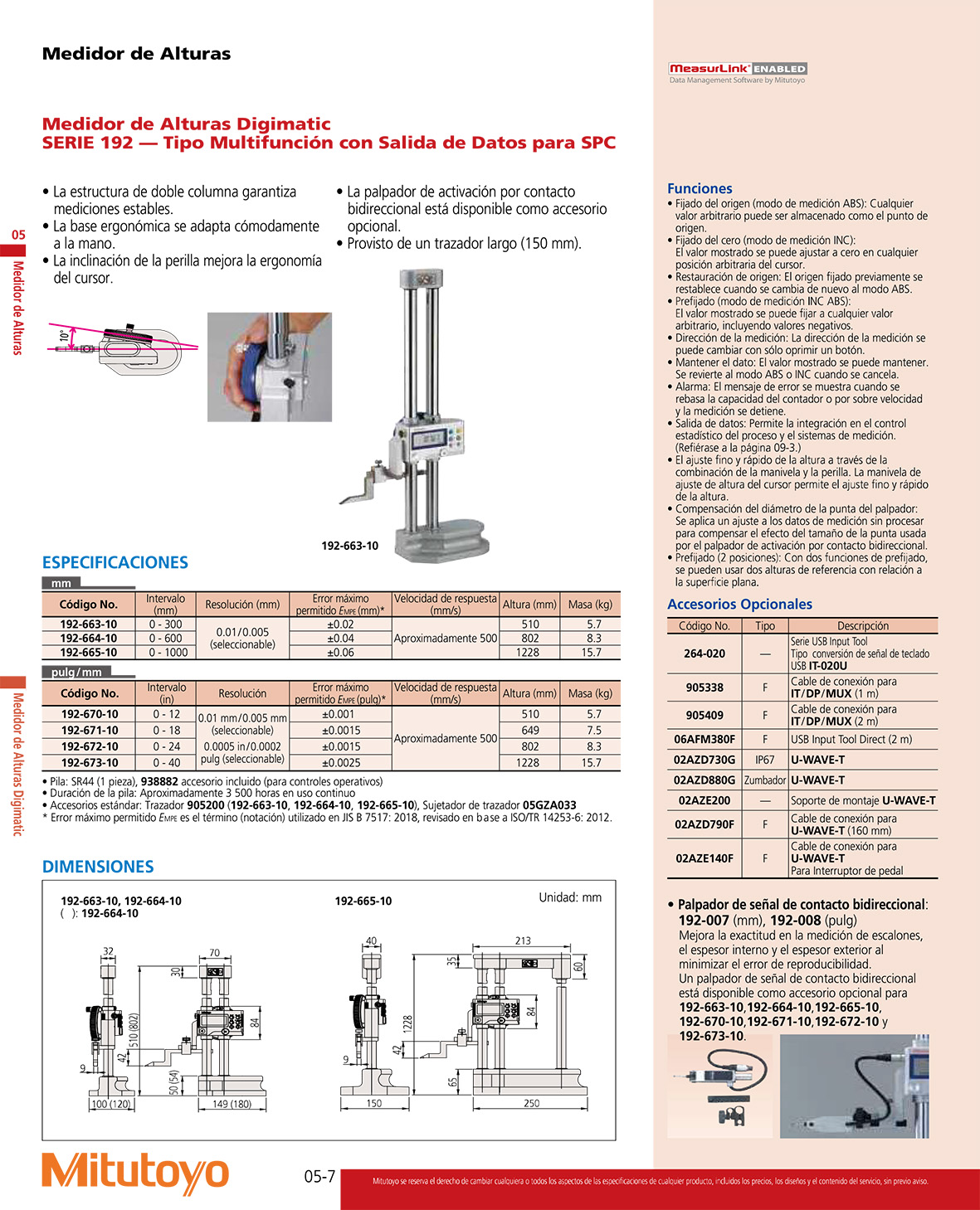 Medidor de alturas tipo multifunción
