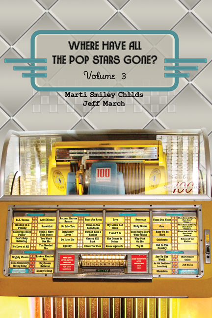 "Where Have All the Pop Stars Gone? Volume 3" book cover, showing artists' names and song titles on a vintage Seeburg jukebox