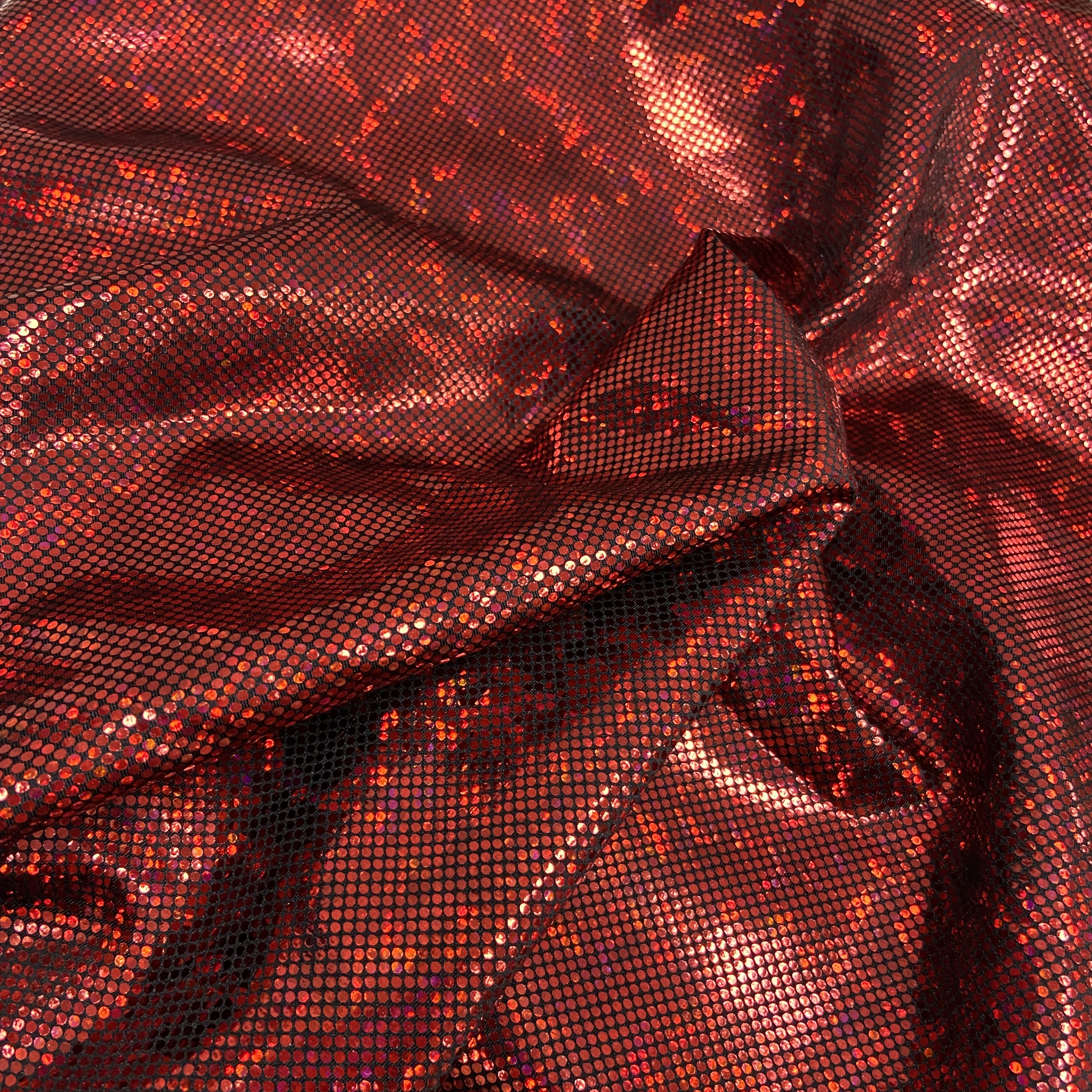 Red shattered hologram on black 