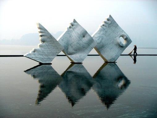 Mermaid, marble, L 980 cm. Shanghai, China