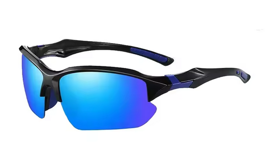 Sportliche polarisierte Sonnenbrille zum Radfahren, Angeln und für den Urlaub. Sonnenbrillen mit UV400-Filter für Damen und Herren.
Schwarz und Blau