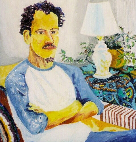 Op-049 DENNIS 30 in x 24 in Oil on Board 1990 artist&apos;s collection