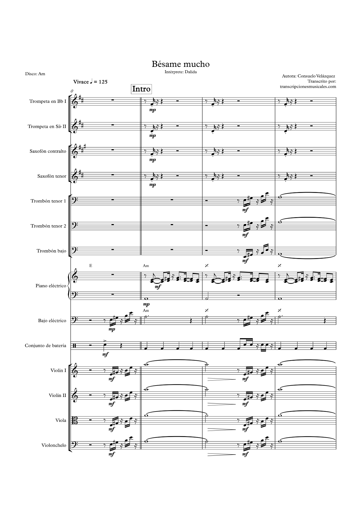 Bésame mucho - partitura hoja 1