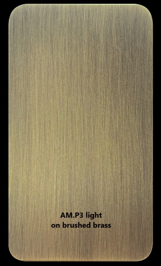 Light patina on brushed brass AM.P3 Artistic Metals