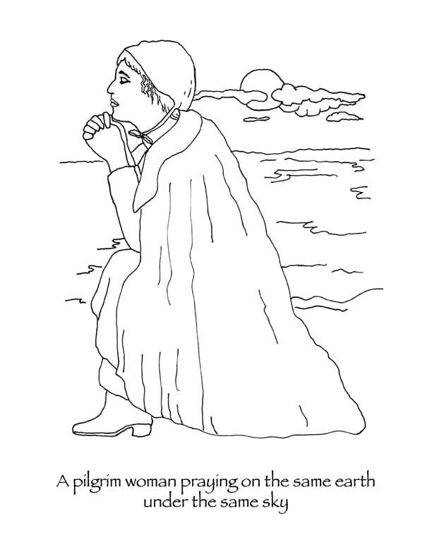 Pilgrim woman praying