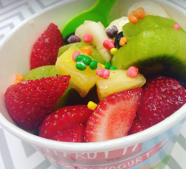 Frozen Yogurt Topped With Fruits 2
