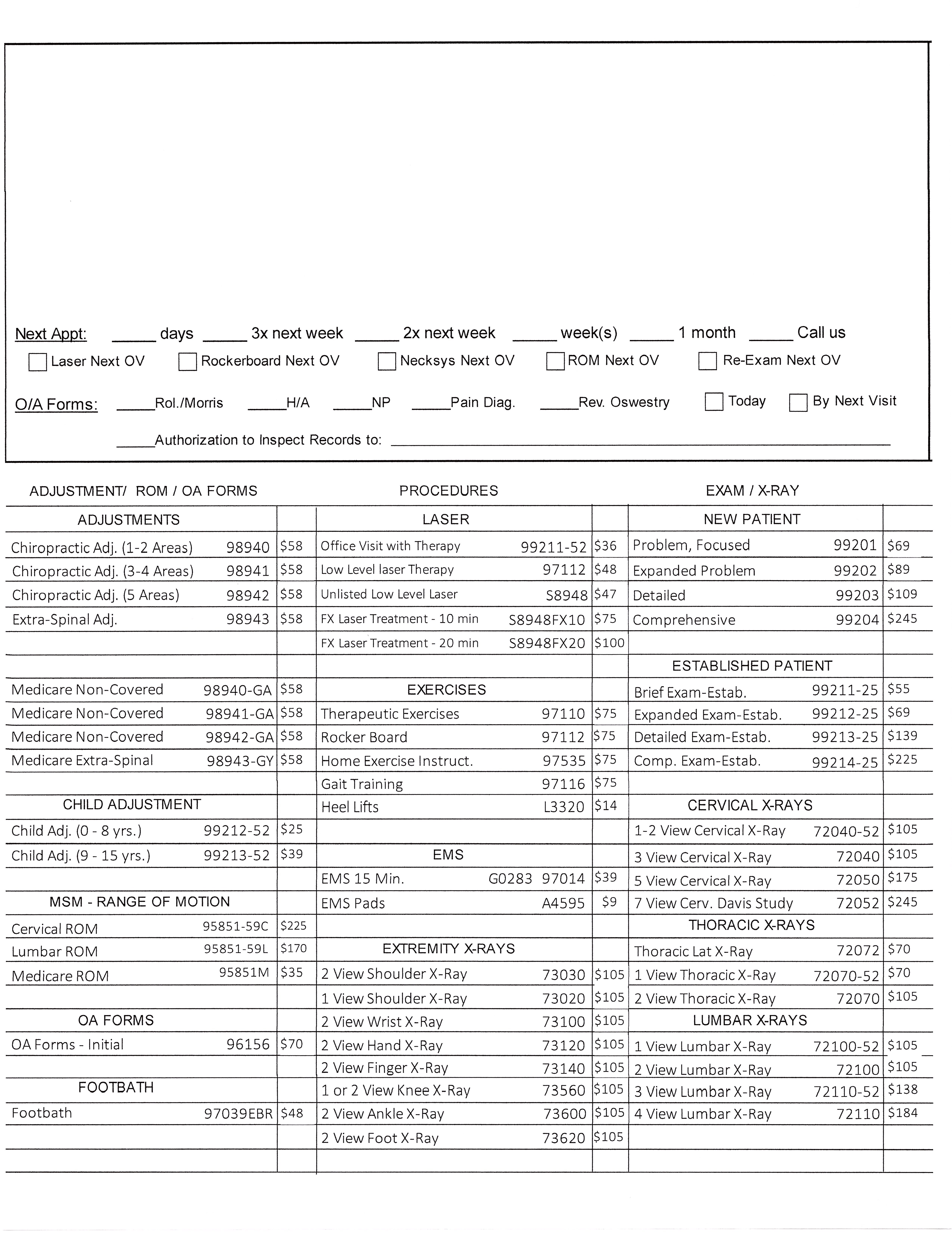 Services and Fees