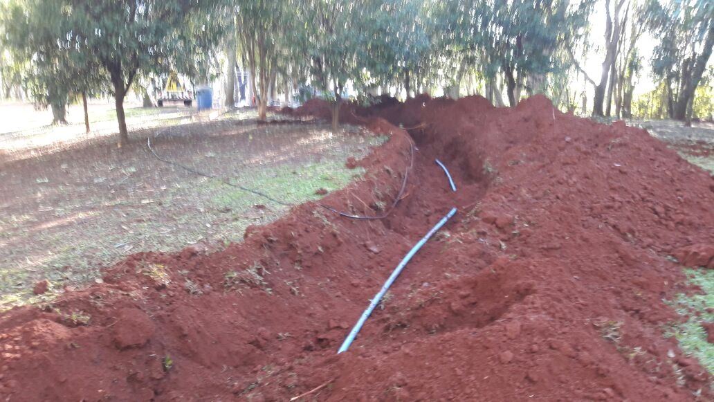 Rede de água em PEAD.