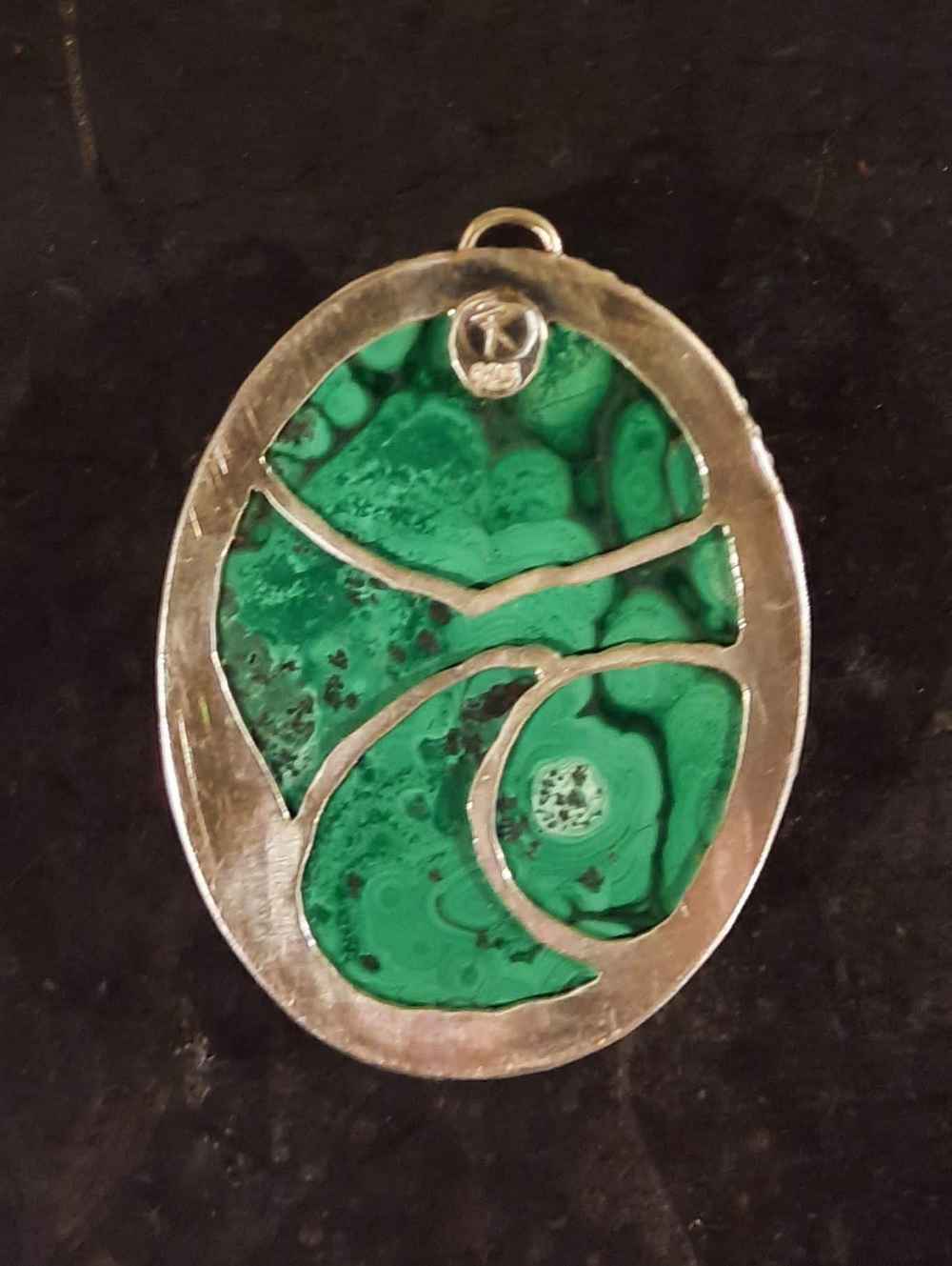 JPn013b MALACHITE TWIST Malachite and Silver  private collection