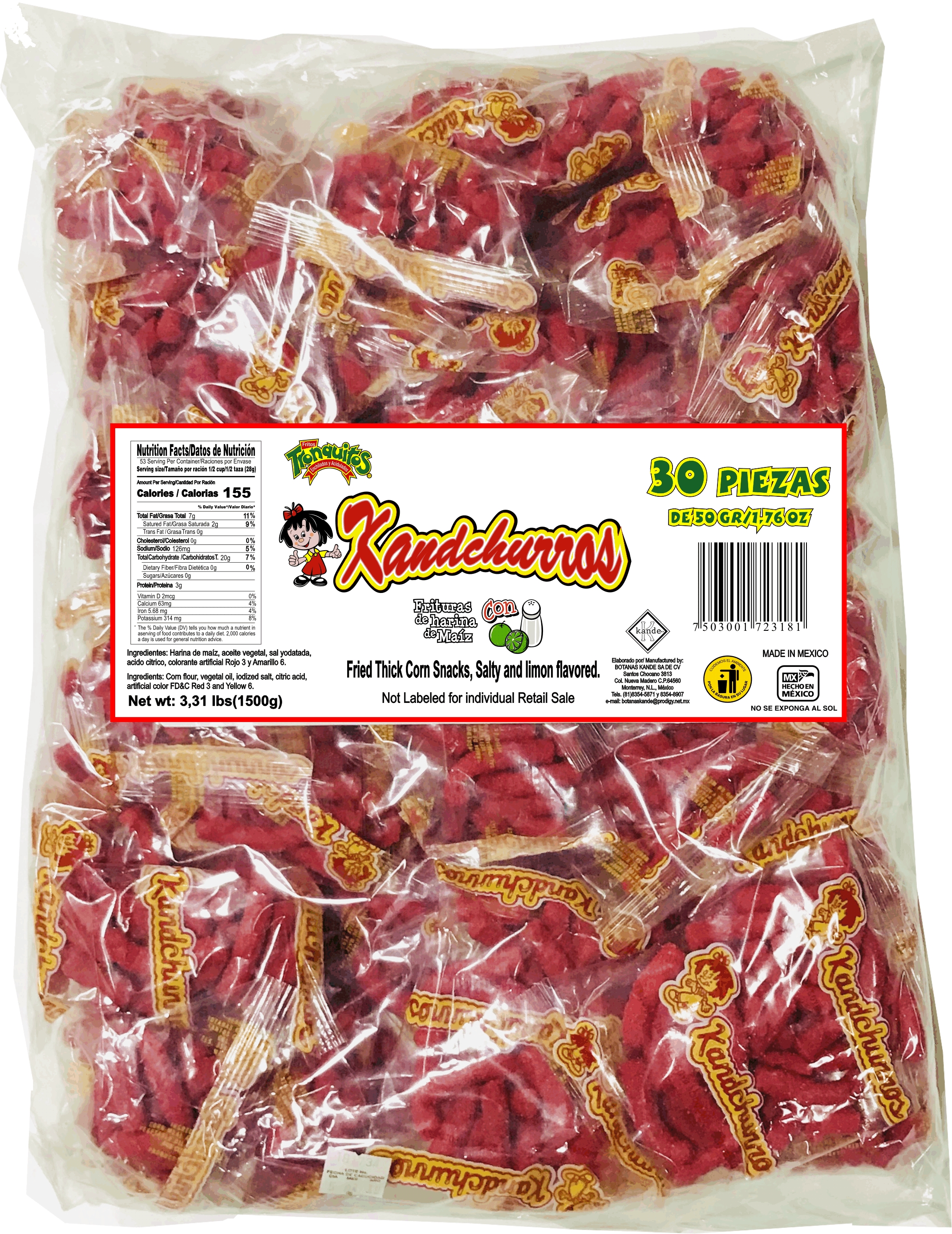 Kandchurros Rojos 30 pzs