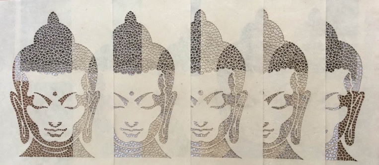 Self Growth, incense burnt rice paper, 20X26 cm