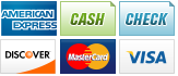We accept American Express, Cash, Checks, Discover, MasterCard and Visa.||||