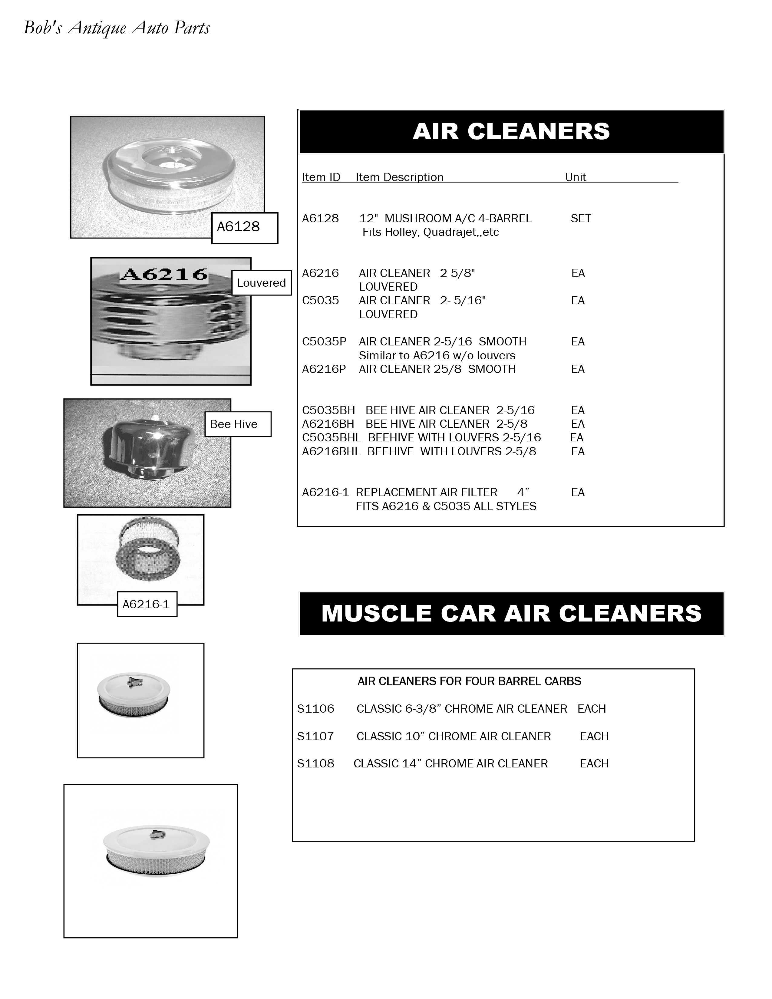 Chevrolet Air Cleaners 2019