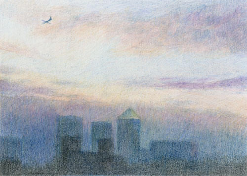 Canary Wharf Sky, 13th January 2006, 8.24am