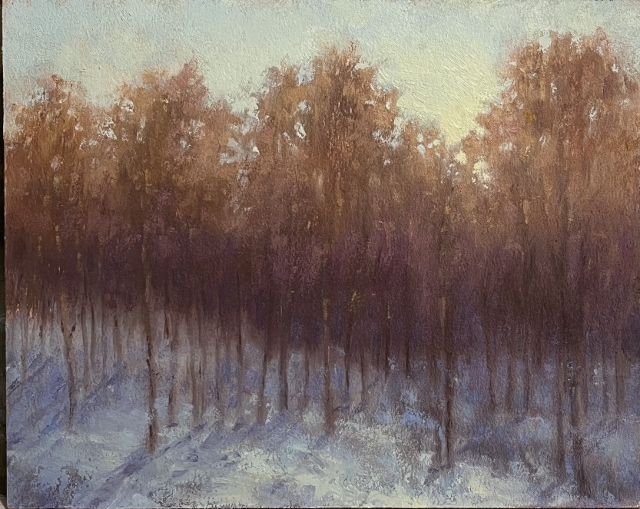 Schwartz, Poplars, 8" x 10" Oil