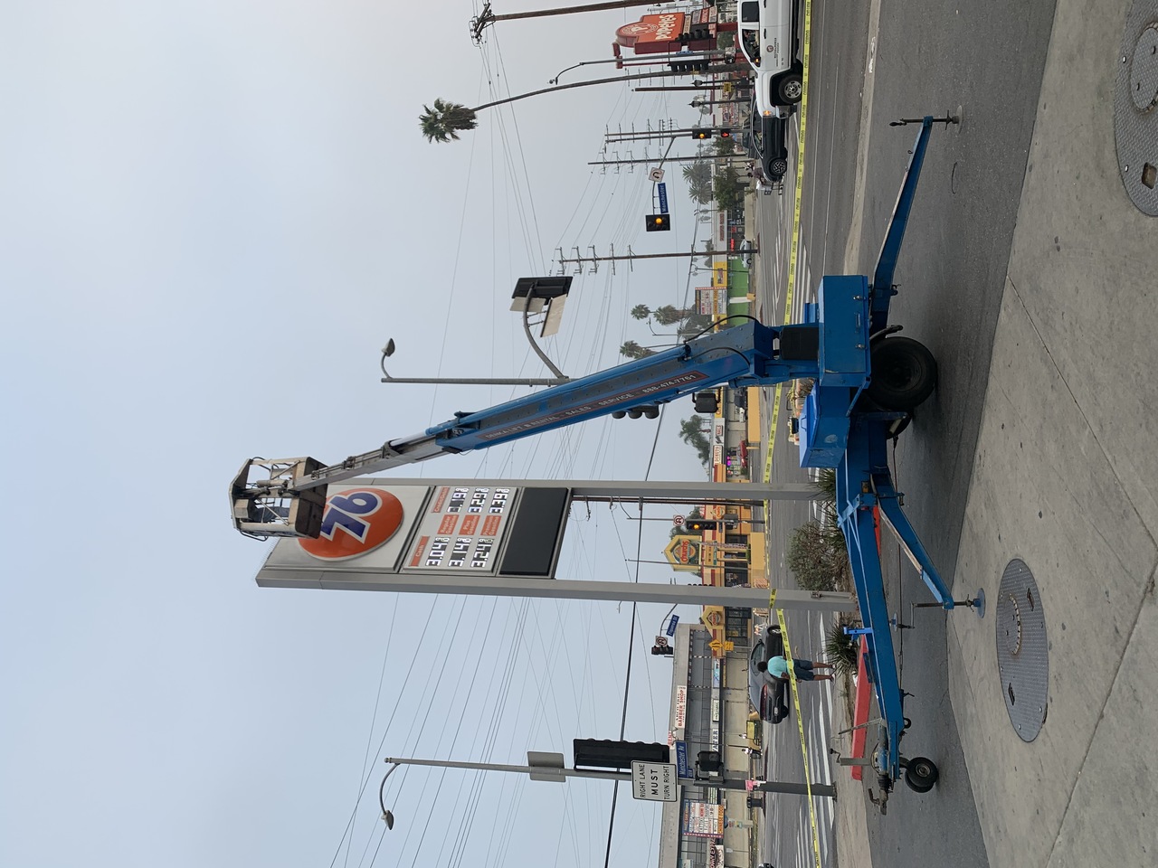 Cleaning and Bird Spike Installation to 76 gas station and sign