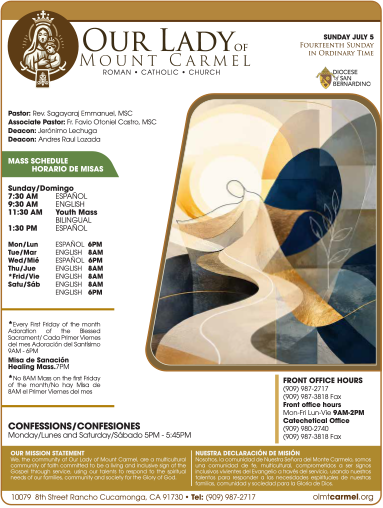 SUNDAY BULLETIN
