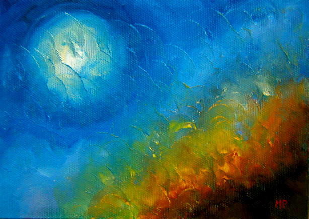 Moonscape - 5"x 7" Oil on Stretched Canvas  Sold