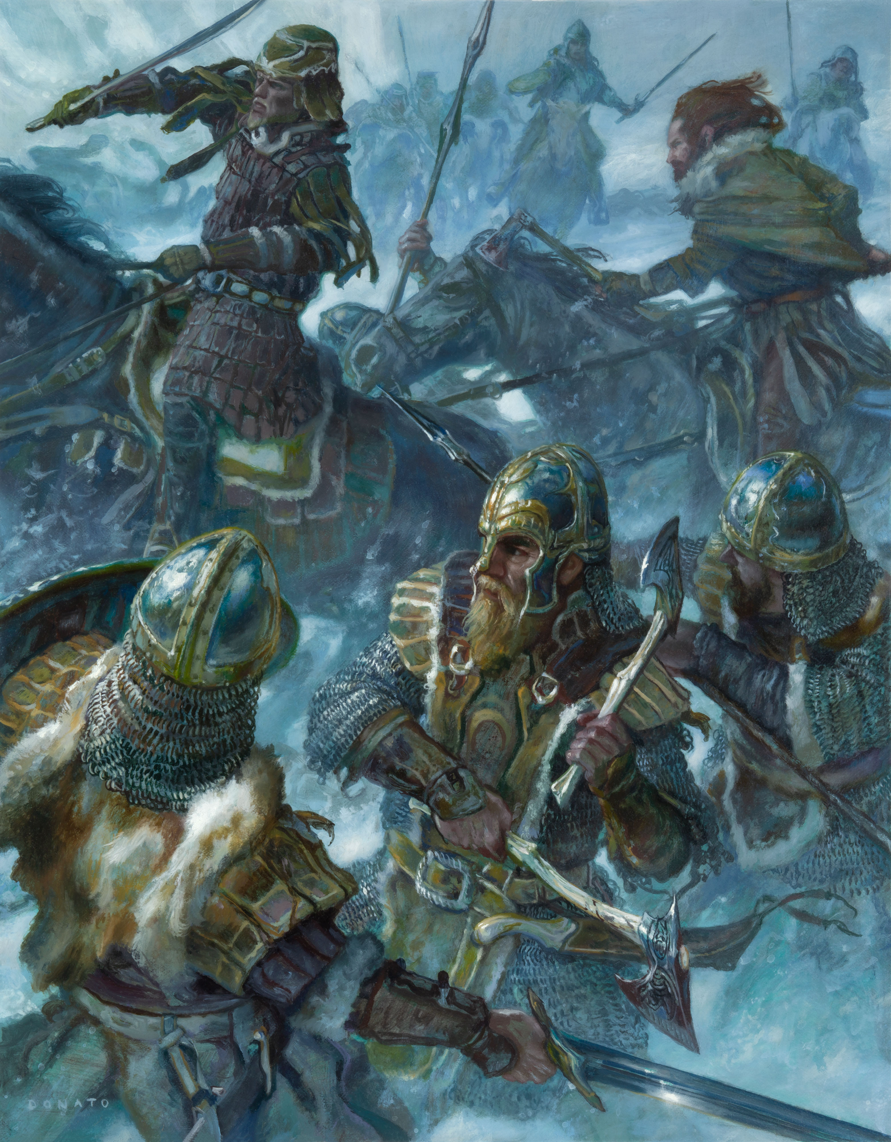 Sludig Surrounded
To Green Angel Tower, Part 1
interior art for the novel by Tad Williams
19" x 15" Oil on Board
original art available for purchase