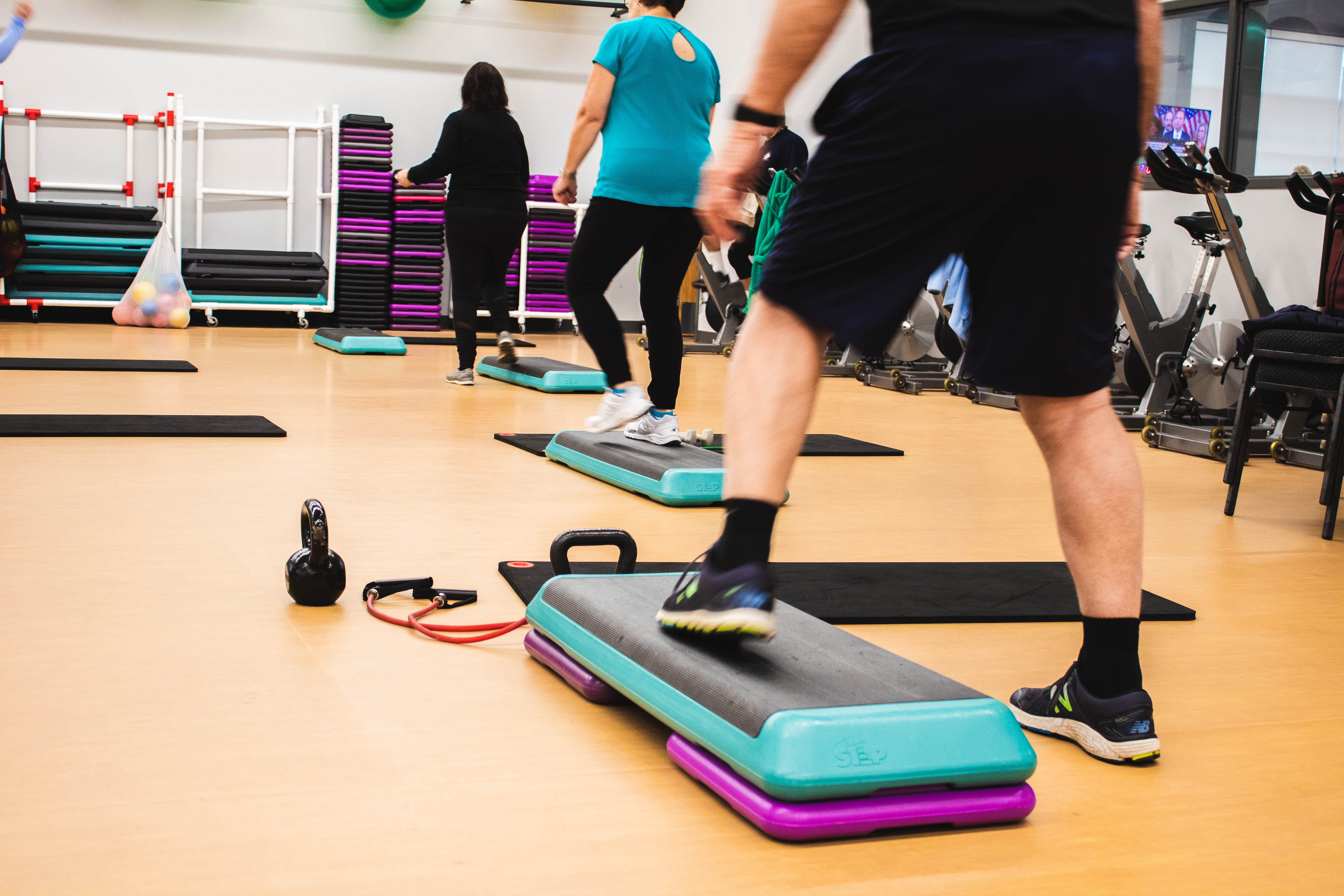 step up workout with friends