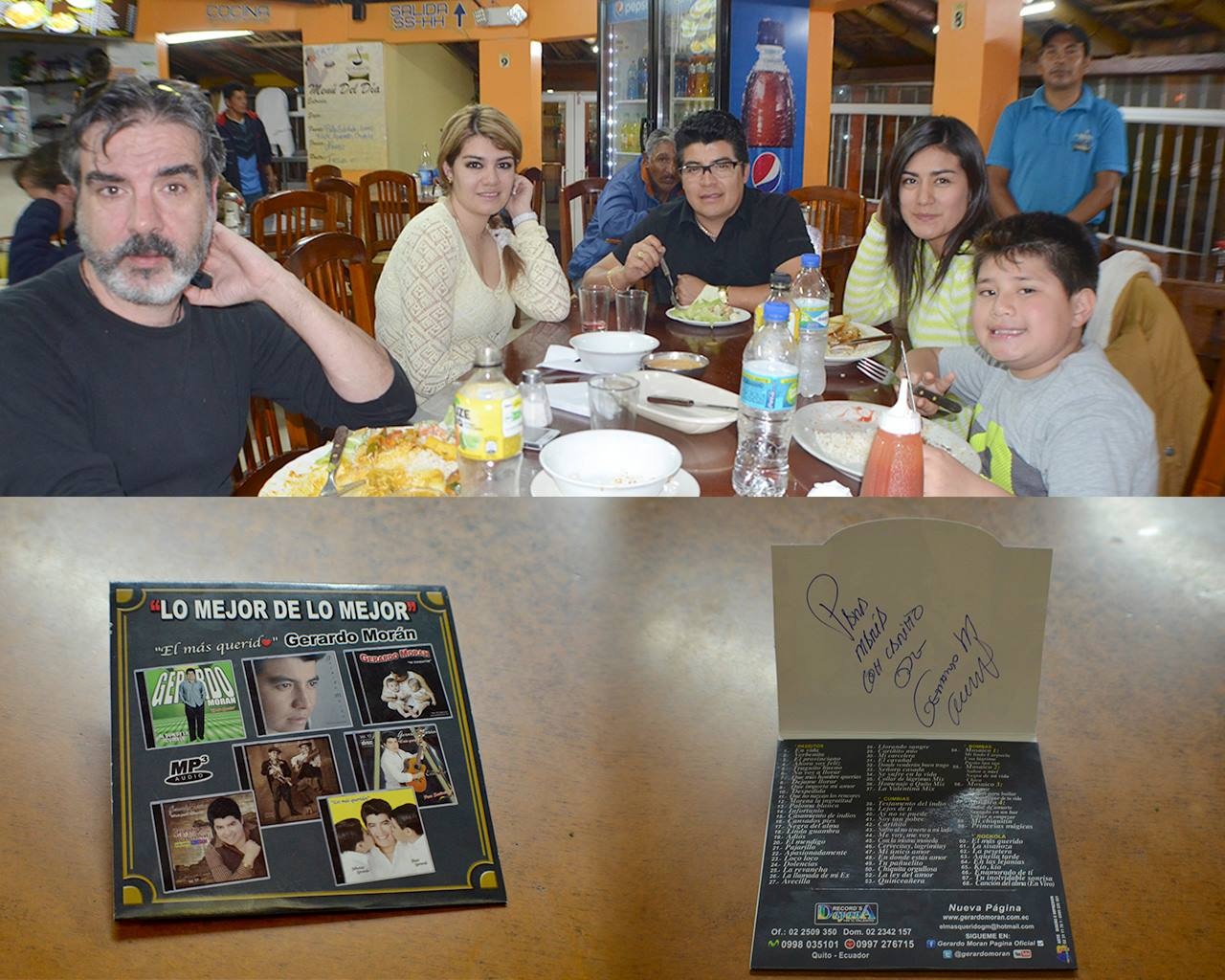 Una de sus visitas a nuestro establecimiento por parte del cantante Gerardo Morán y su familia.