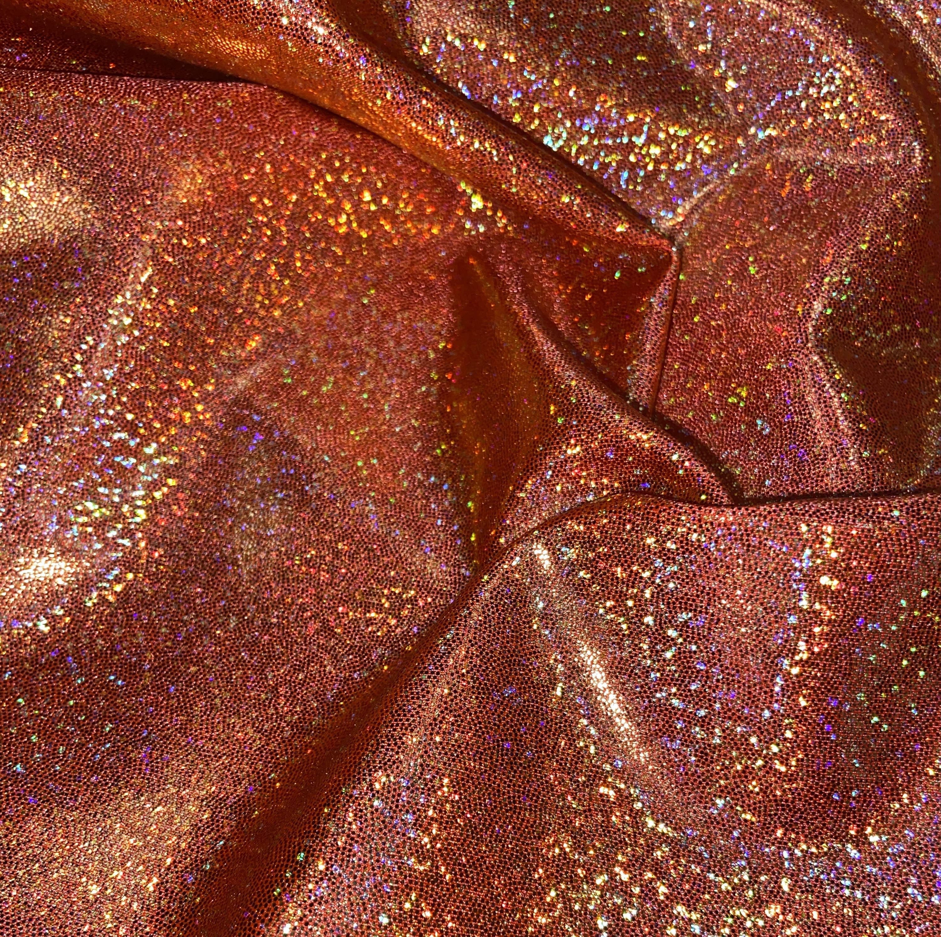 Gold shimmer frost on dark orange