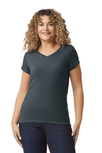 CAMISETA CON ESCOTE EN V DE MUJER