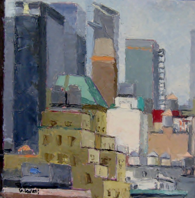 Levant, View of Hudson Yards, 8x8, Oil 