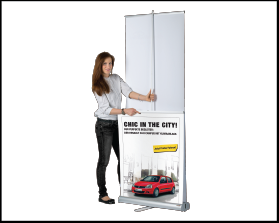 Roll Up Doble
80 cm x 200 cm x 2
Maletín de transporte