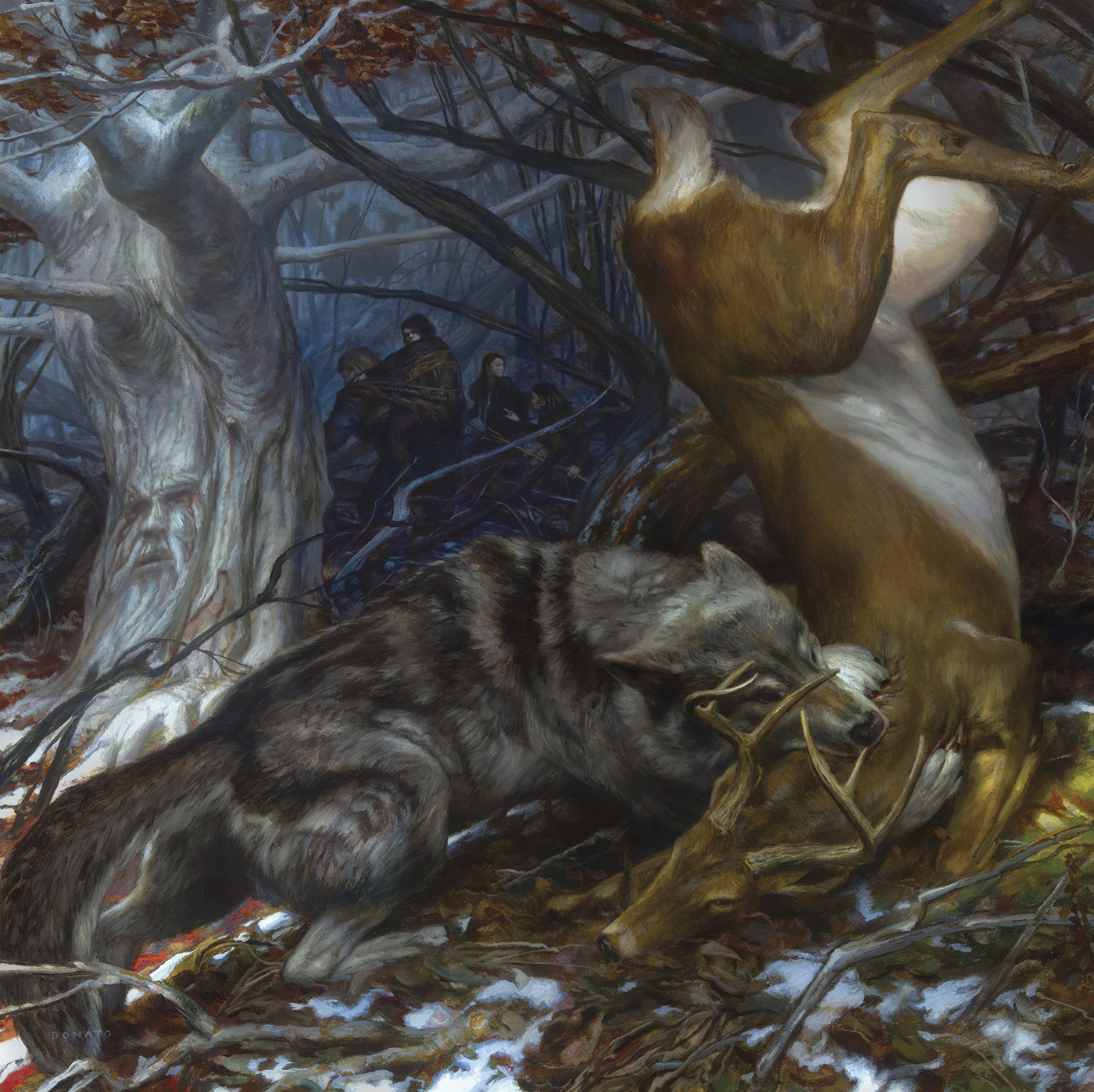 North of the Wall - Brandon Stark
30" x 30"  oil on Panel  2014
Collection of George R.R. Martin