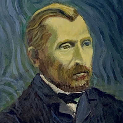Painting of Van Gogh’s portrait