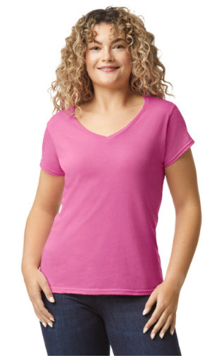 CAMISETA CON ESCOTE EN V DE MUJER