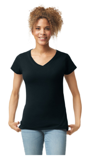 CAMISETA CON ESCOTE EN V DE MUJER