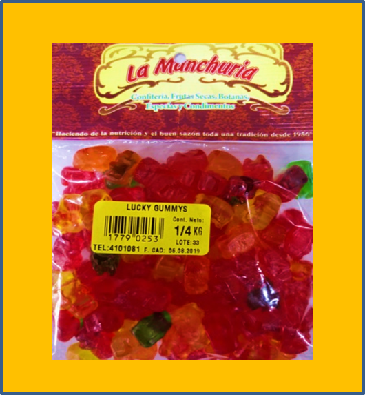 LUCKY GUMMYS PANDITAS
1/4 Y 70 GRS