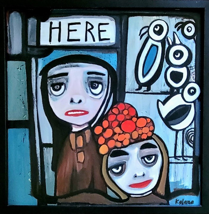 Title: Birds view. Acrylic on canvas. 24 x 24. All artwork copyrighted. $450.00