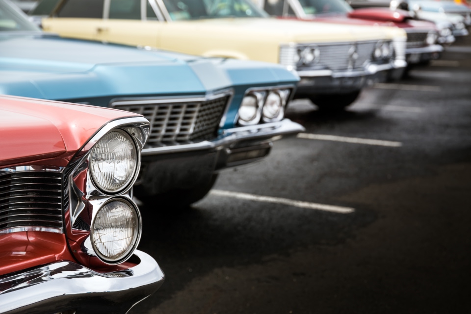 The front of classic cars