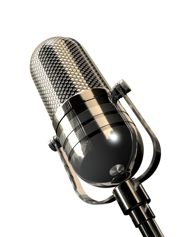 Microphone on white background||||