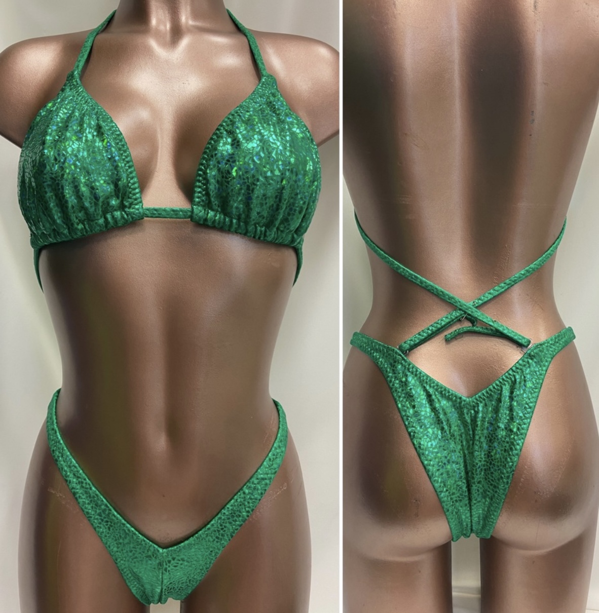 R9006 $40 
 D top sliding
Small front
Xsmall back
Green Abstract