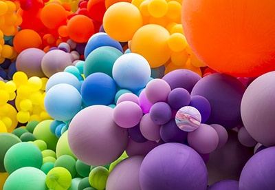 Rainbow Colored Balloons