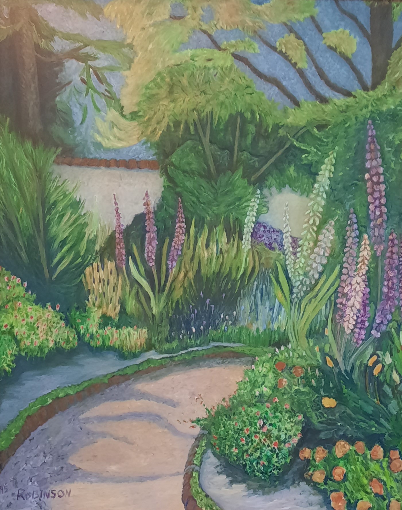 Op-064 STEVENSON GARDEN 60 in x 48 in Oil on Canvas 1995