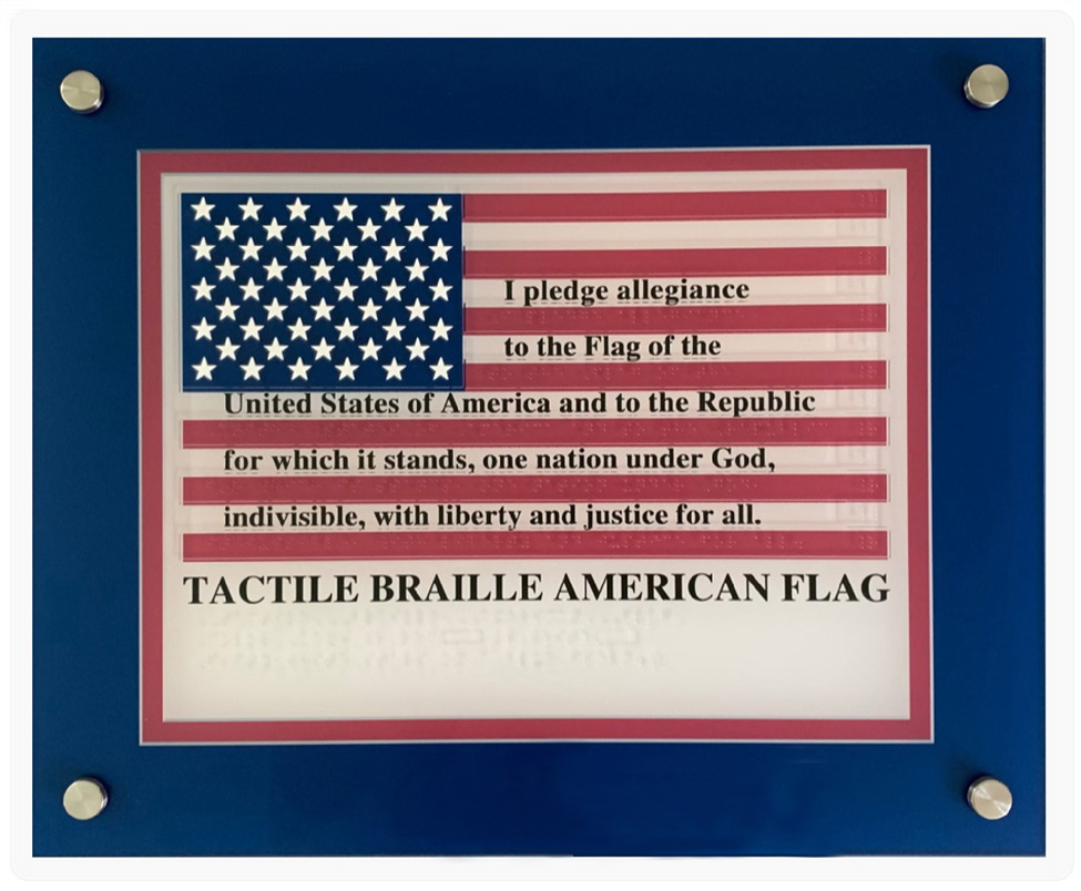 Full-Color Polymer Tactile Braille American Flag
